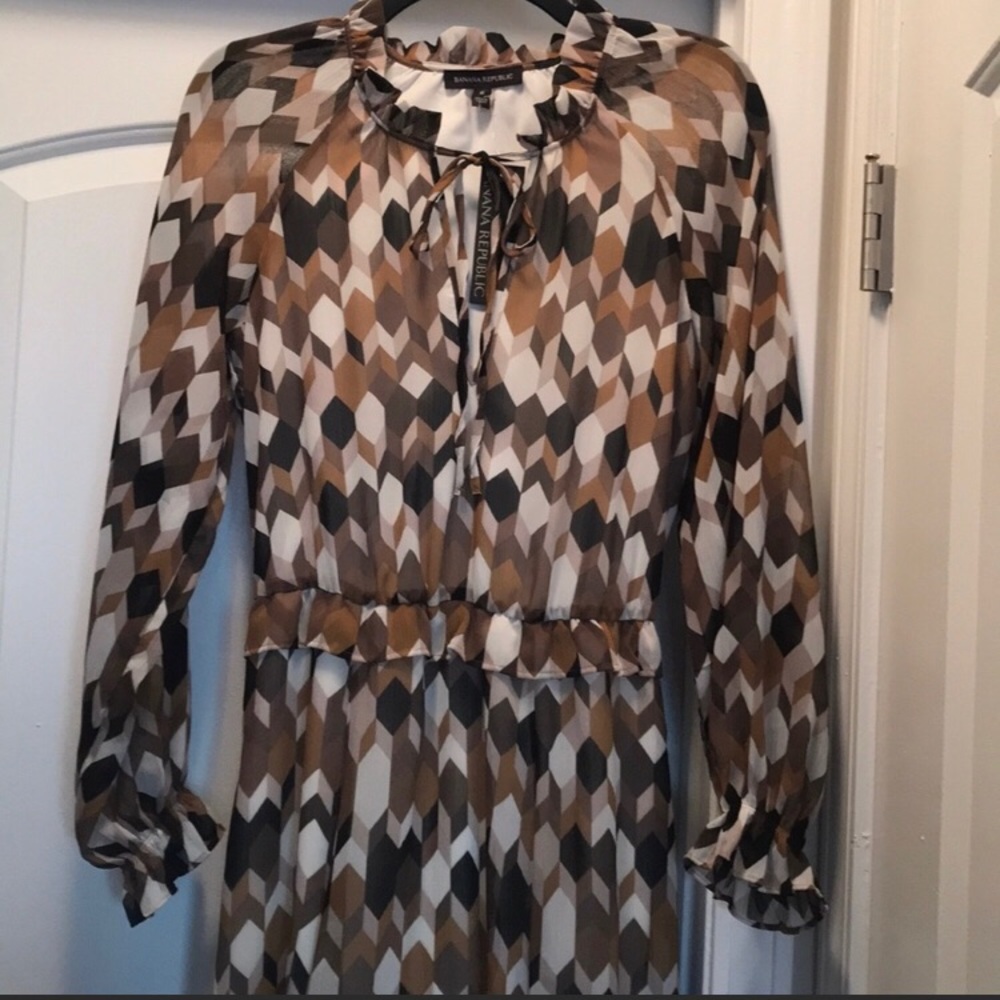 Banana Republic Geo Pattern Peasant Dress